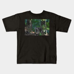 Raccoon on a Log Kids T-Shirt